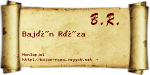 Baján Róza névjegykártya